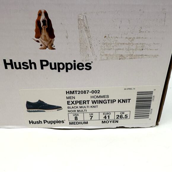 Hush Puppies Men's Expert Wingtip Knit Oxford Shoes In Black Multi Size 8 New - Picture 10 of 10